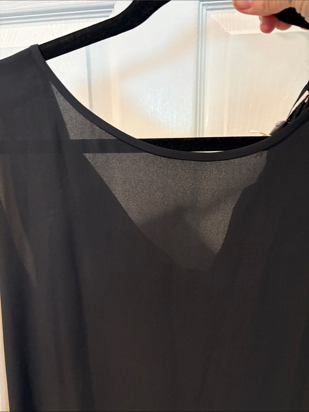 LOFT Black Body with Cream Long-Sleeve Blouse - Picture 3 of 6